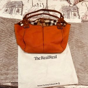 Authentic Burberry Canvas w/Leather Trim Purse